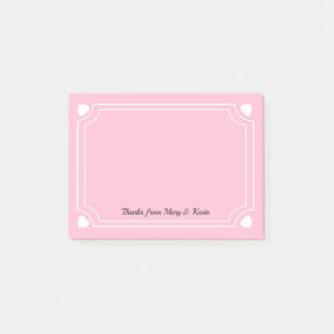 Post-it® Couple Mariage romantique en ligne Coeurs roses pe