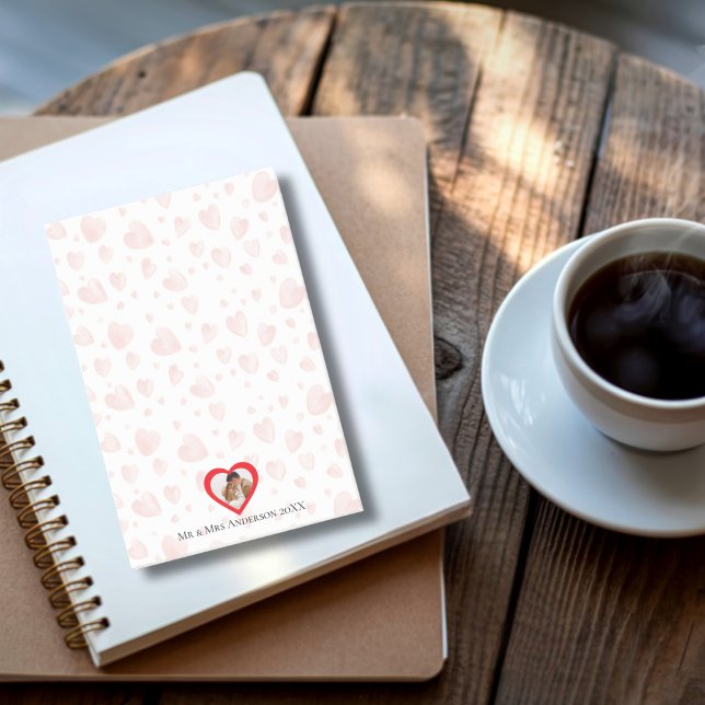 Post-it® Couple Photo Heart Background Custom romantic (Créateur téléchargé)