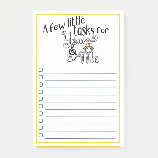 Post-it® Couples mari et corvées d'épouse pour faire la (Devant)