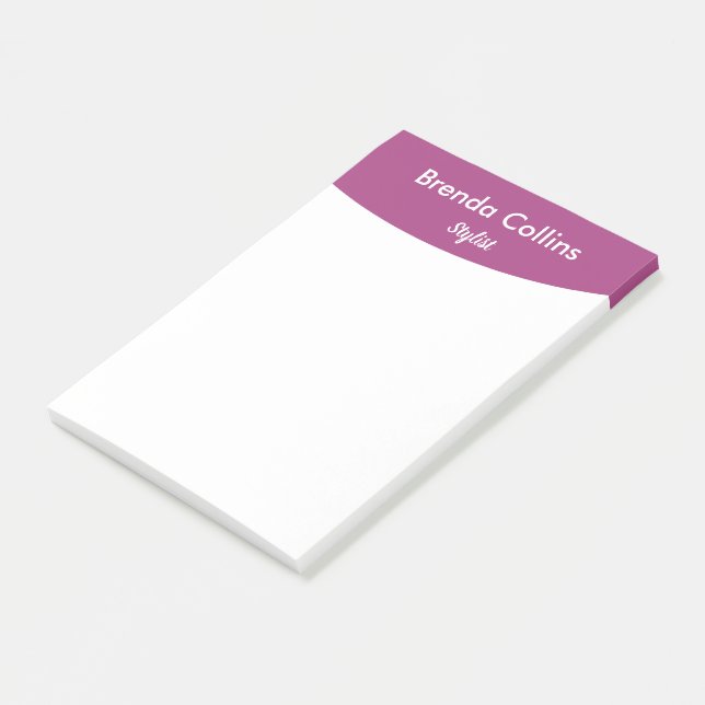 Post-it® Courbe violette et impression blanche (Incliné)