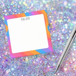 Post-it® Courbes arc-en-ciel personnalisées Monogramme chic