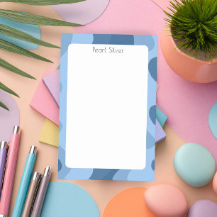 Post-it® Courbes Bleues Personnalisé Chic Monogramme Person