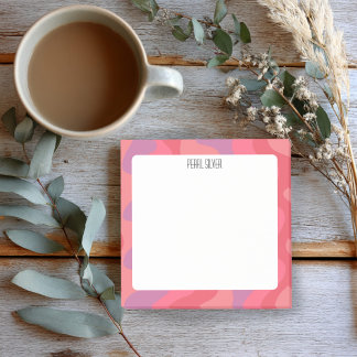 Post-it® Courbes roses personnalisées Monogramme chic perso