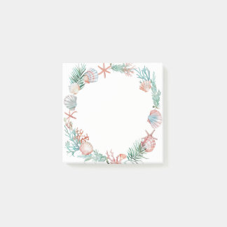 Post-it® Couronne de coquillages à l'aquarelle, création de