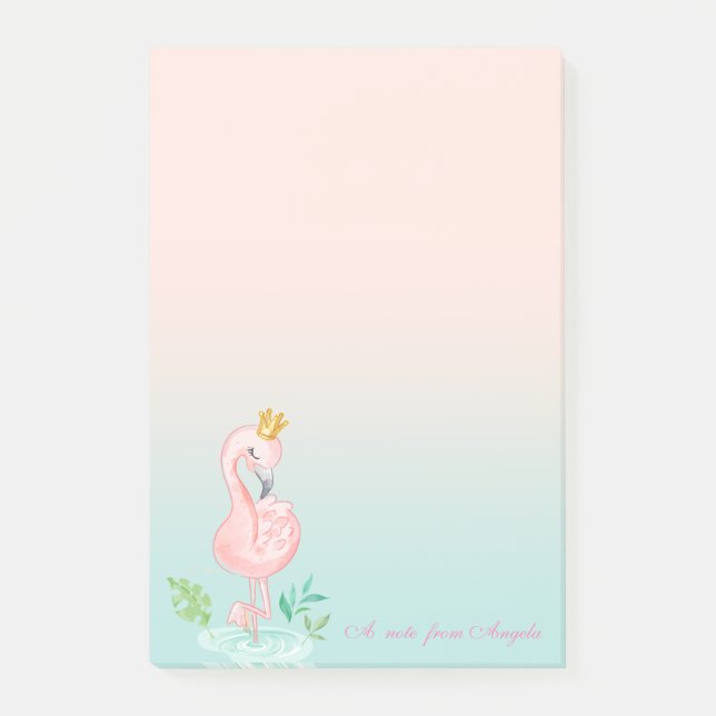 Post-it® Couronne de flamant rose adorable et mignonne (Devant)