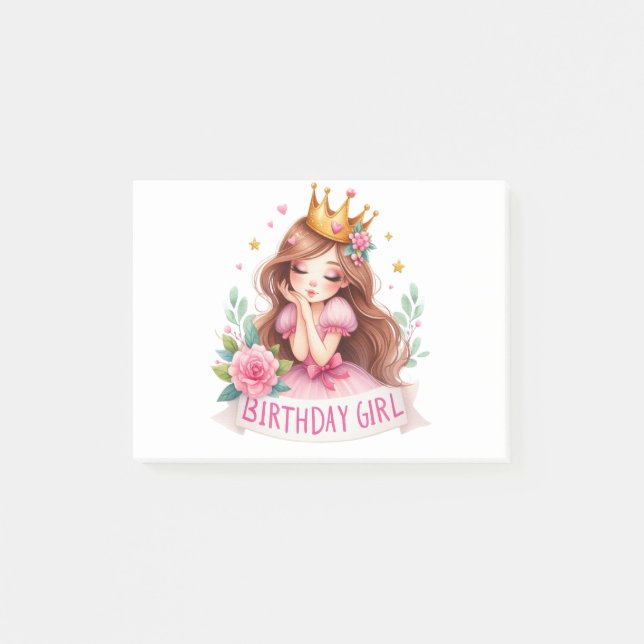 Post-it® Couronne de princesse pour fille d'anniversaire (Devant)