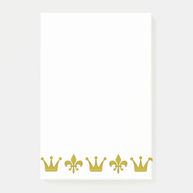 Post-it® Couronne d'or & Bordure de lis + vos idées (Devant)
