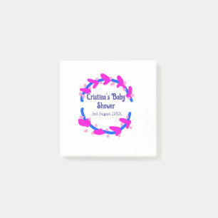 Post-it® Couronne florale bébé shower bleu violet boho ajou