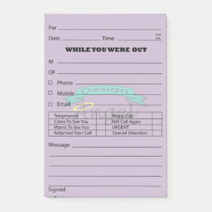 Post-it® Courrier pourpre de message téléphonique de