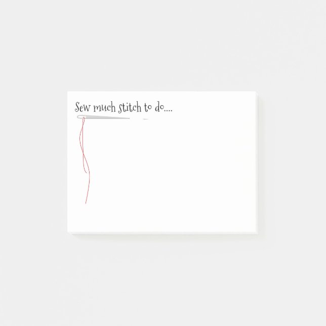 Post-it® Cousez la conception drôle avec l'aiguille (Devant)