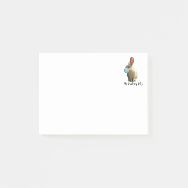 Post-it® COVID Mask Bunny Sticky Notes (Devant)