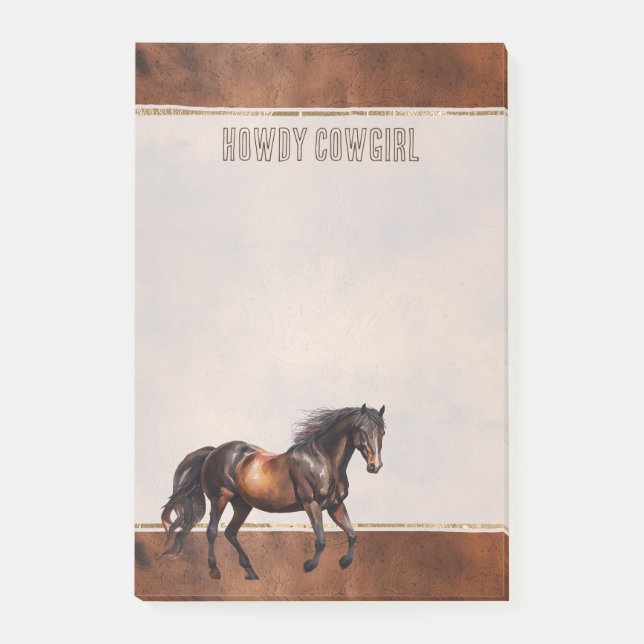Post-it® Cowboy Western Brown Horse Cowboy (Devant)