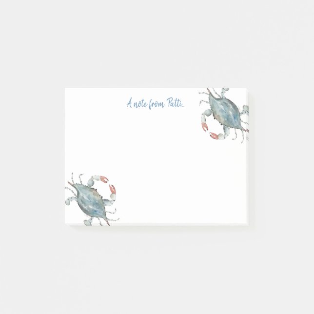 Post-it® Crabe bleu aquarelle (Devant)