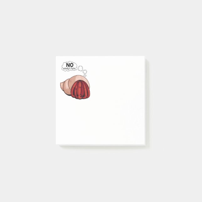 Post-it® Crabe ermite de dessin animé se cachant à l'intéri (Devant)