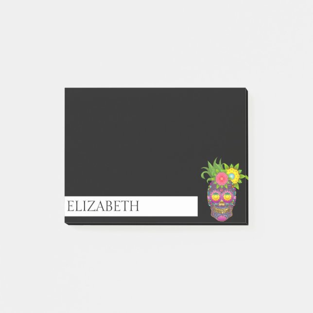 Post-it® Crâne à sucre mexicain mignon personnalisé Hallowe (Devant)