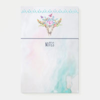 Crâne animal Boho avec papillons et fleurs