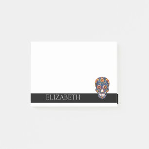 Post-it® Crâne de sucre mexicain mignon personnalisé Hallow