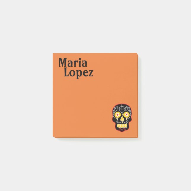 Post-it® Crâne de Sucre Noir (Devant)