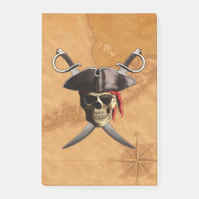Post-it® Crâne et épées de pirate (Devant)