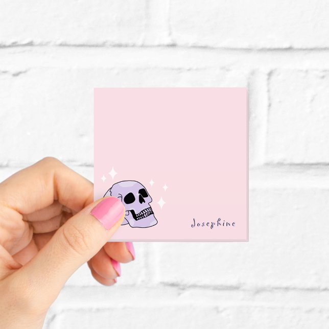 Post-it® Crâne mignon sorcière rose et violet (Créateur téléchargé)