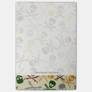 Post-it® Crânes de pirate avec les épées croisées