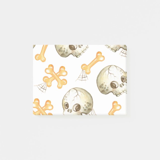 Post-it® Crânes et os effrayants motif Halloween (Devant)