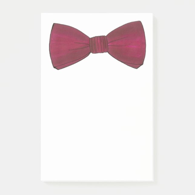 Post-it® Cravate Bow de Bourgogne Bowtie Groom Mariage Prom (Devant)