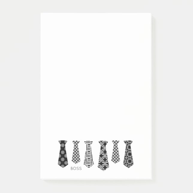 Post-it® Cravate noir blanc Bureau Le Travail Boss Mode (Devant)