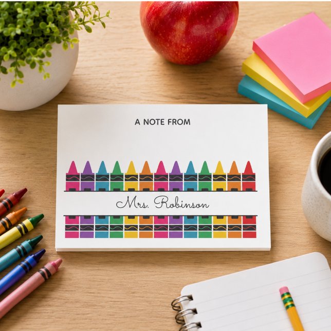Post-it® Crayon arc-en-ciel pour appréciation des enseignan (Teacher Appreciation Rainbow Crayon Post-it Notes)