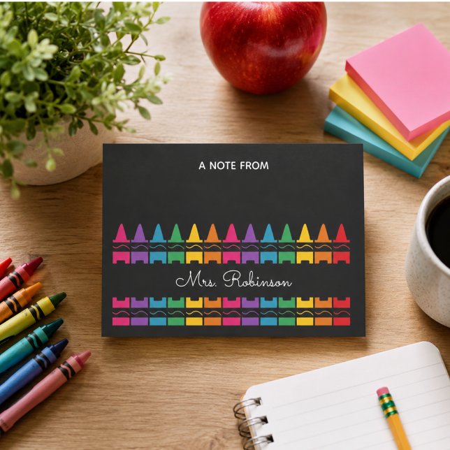 Post-it® Crayon arc-en-ciel pour appréciation des enseignan (Teacher Appreciation Rainbow Crayon Post-it Notes)