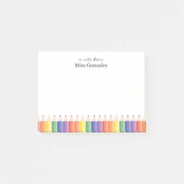 Post-it® Crayon de couleur personnalisé pour enseignant  (Devant)