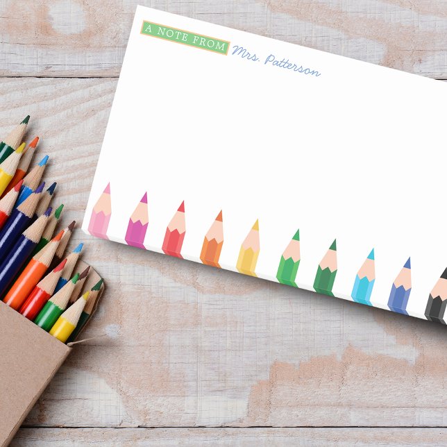 Post-it® Crayon de couleur personnalisé pour enseignant (Créateur téléchargé)