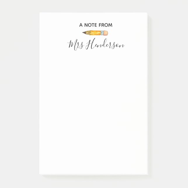 Post-it® Crayon de note de post-it de cadeau de professeur (Devant)