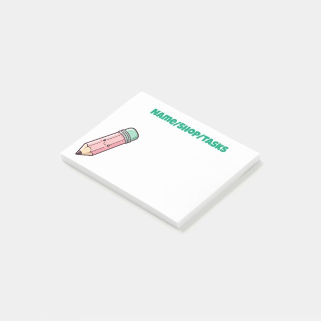 Post-it® Crayon Rose Kawaii (Incliné)