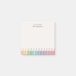 Post-it® Crayons Colorés au Nom Personnalisé de l'Enseignan