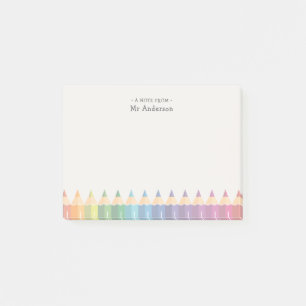 Post-it® Crayons Colorés au Nom Personnalisé de l'Enseignan