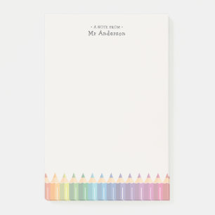 Post-it® Crayons Colorés au Nom Personnalisé de l'Enseignan