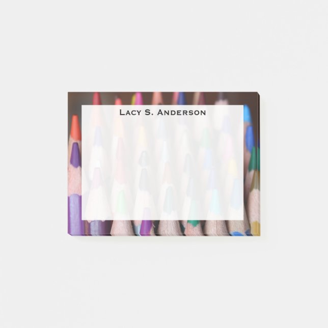 Post-it® Crayons de couleur Monogram Rainbow Art (Devant)