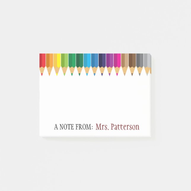 Post-it® Crayons de couleur personnalisés pour enseignants  (Devant)