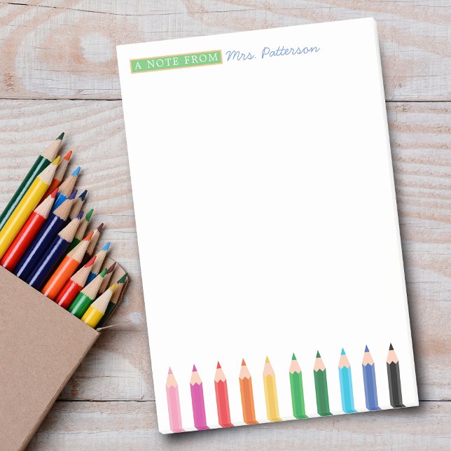 Post-it® Crayons de couleur personnalisés pour enseignants  (Créateur téléchargé)