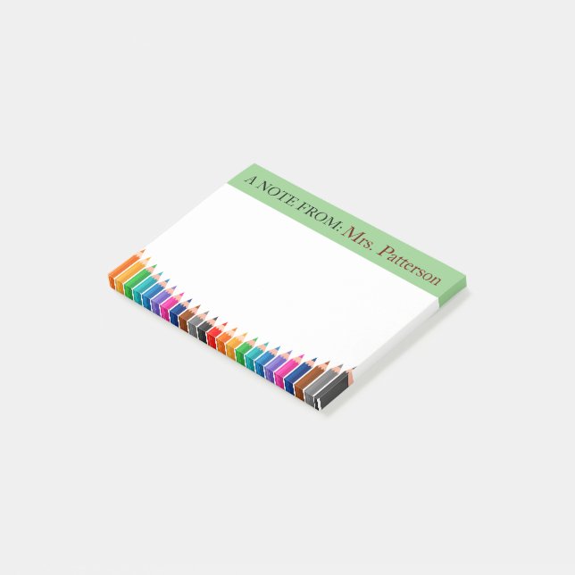 Post-it® Crayons de couleur personnalisés pour enseignants  (Incliné)