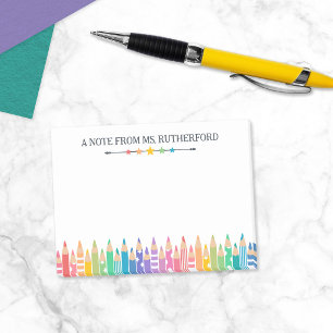 Post-it® Crayons de Couleurs Amusants Note de l'Enseignant 