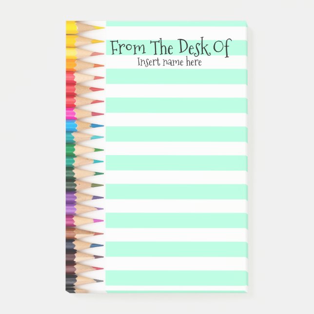 Post-it® Crayons rayés par professeurs pour faire le nom de (Devant)