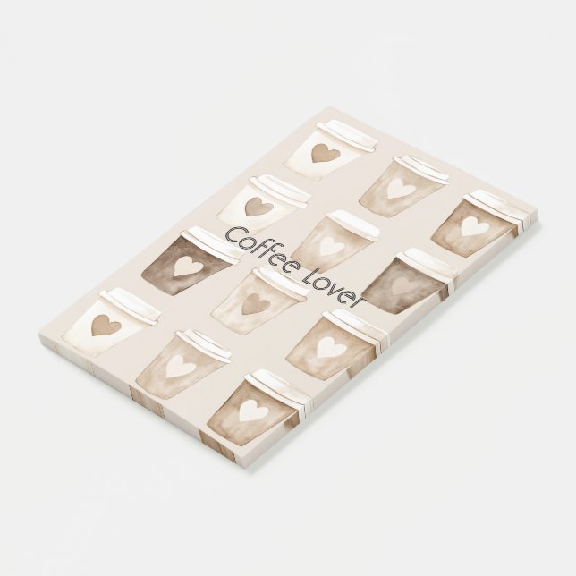 Post-it® Cream Coffee Heart Cups (Incliné)