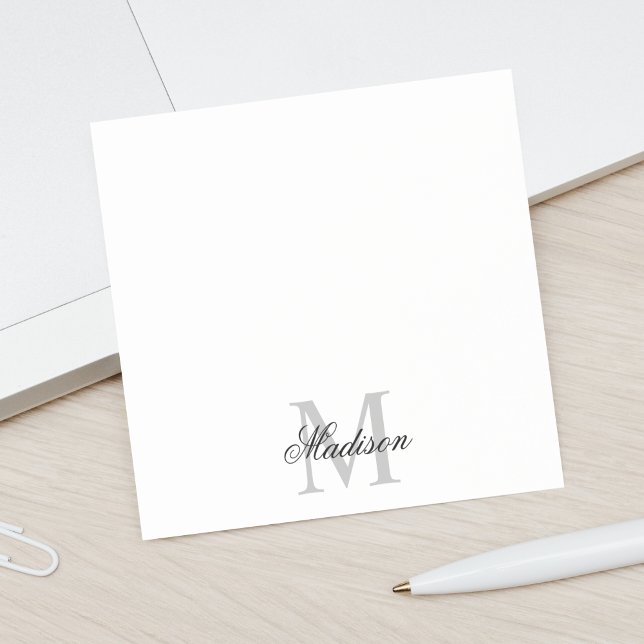 Post-it® Créer Votre Nom Personnalisé Monogramme Calligraph (This custom name monogram calligraphy post-it note is a stylish way to keep your notes organized)