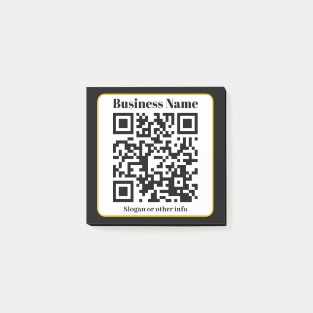Post-it® Créez votre propre code QR | Bordure noire blanche (Devant)