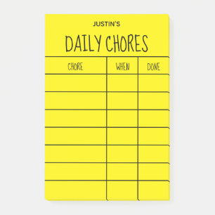 Post-it® Créez Votre Propre Liste de Corvées de Couleur Uni