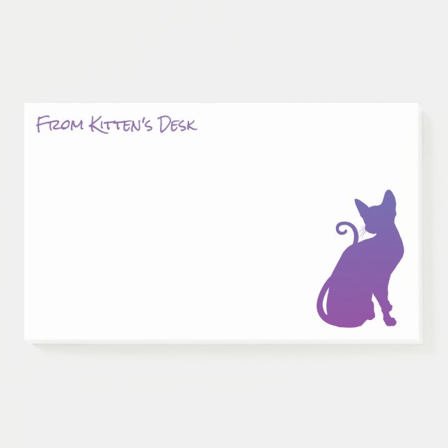 Post-it® Créez Votre Propre Silhouette de Chat Violet (Devant)