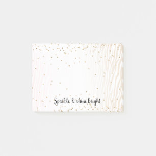 Post-it® Crème blanche floue Zebra Gold Confetti Sparkle