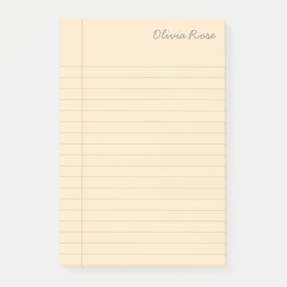 Post-it® Crème de papier Carnet de l'école linéaire personn